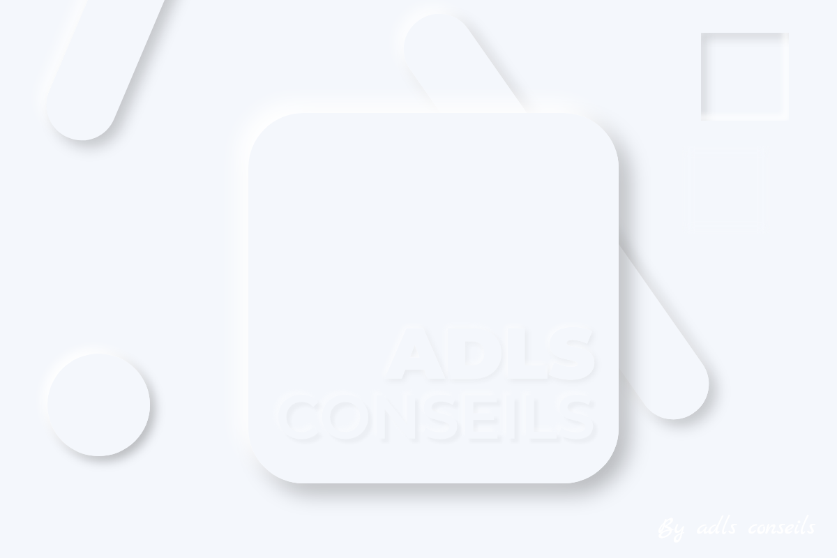 Le logo Adls conseils en neumorphism design